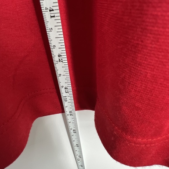 Susan Graver Midi Dress XL Red Short Sleeve A-Line Shift Pullover Stretch NWT - Picture 6 of 8